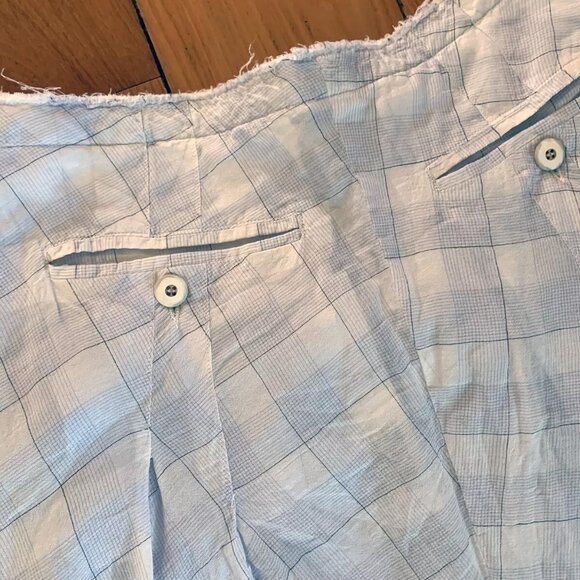 Marc Le Bihan Sarouel Pant, White/Plaid, 100% Cotton, Size 36, with Tags - Picture 6 of 9